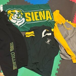 Siena College lot- shirts, sweats, flag